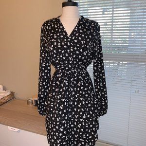 Black & White Floral Print Dress